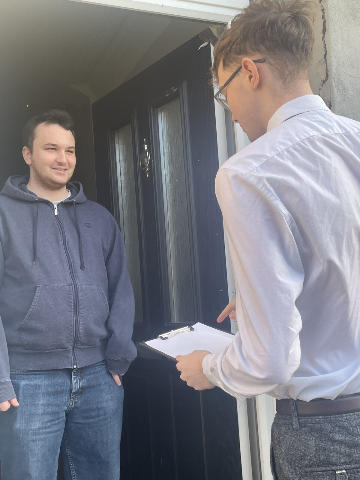 Nathaniel surveying property